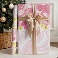 Pink Hawaii Shark Tattoo Wrapping Paper Puakenikeni Lei Plumeria Polynesian Pattern