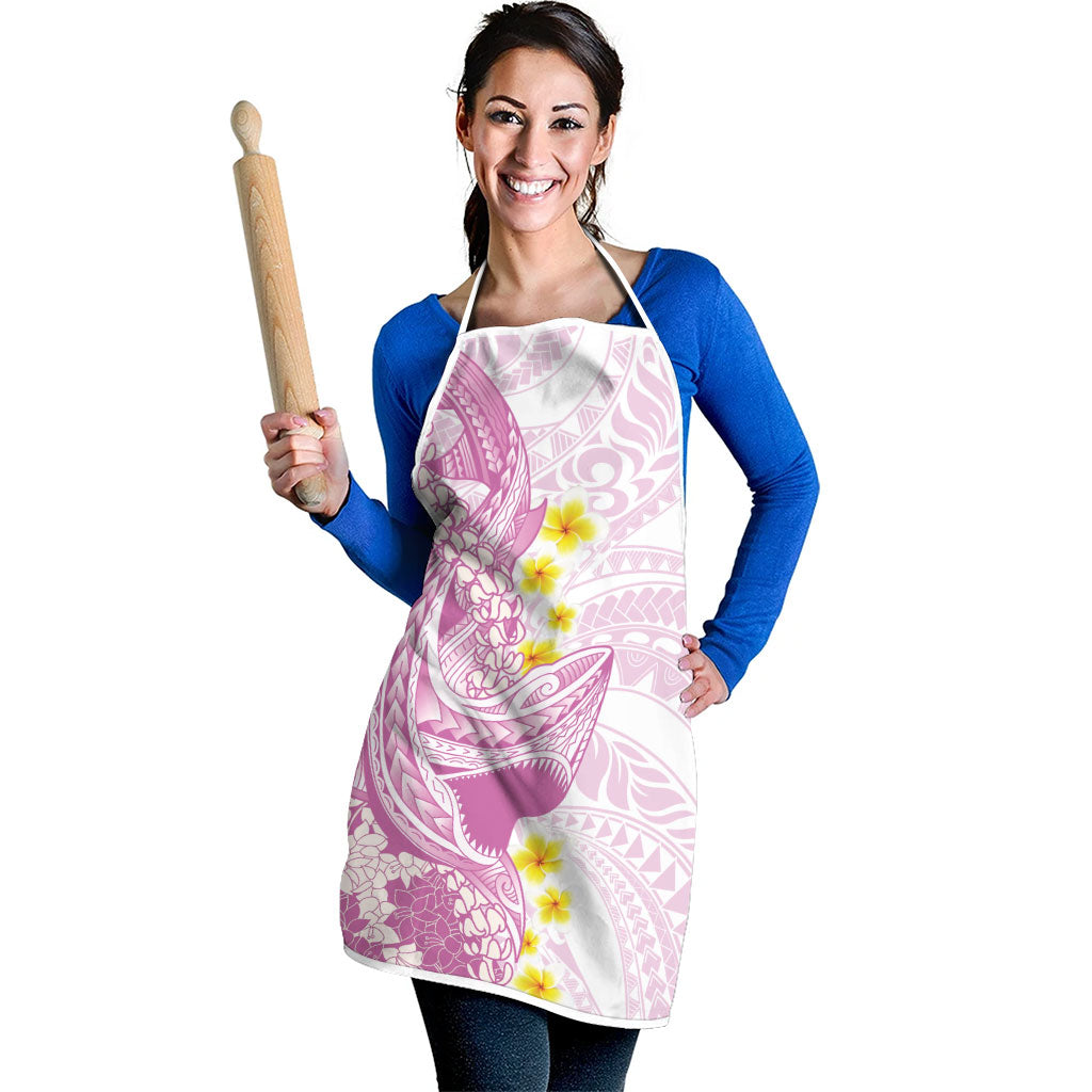 Purple Hawaii Shark Tattoo Apron Puakenikeni Lei Plumeria Polynesian Pattern