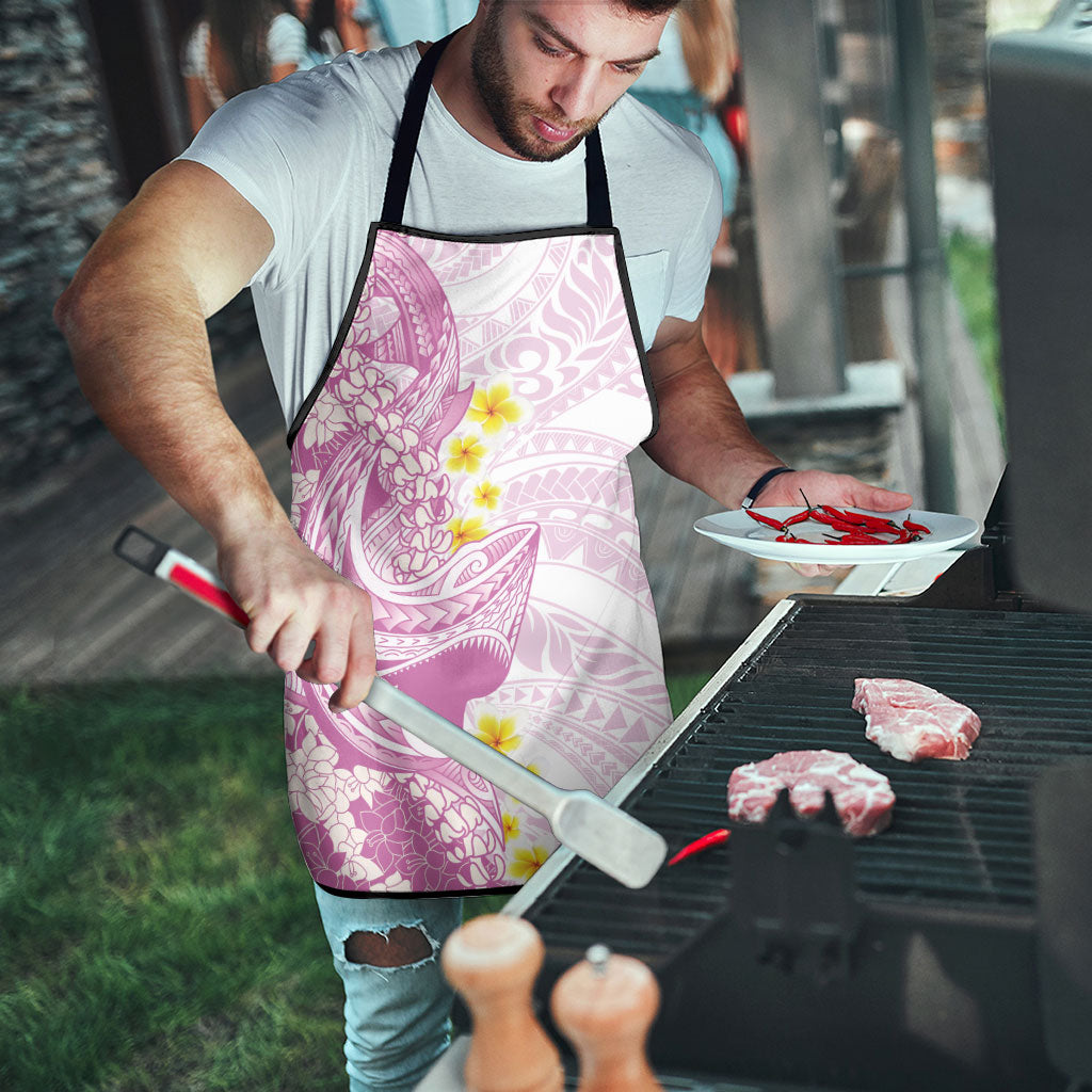 Purple Hawaii Shark Tattoo Apron Puakenikeni Lei Plumeria Polynesian Pattern