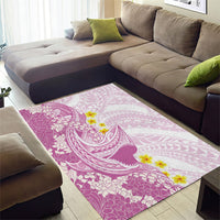 Purple Hawaii Shark Tattoo Area Rug Puakenikeni Lei Plumeria Polynesian Pattern