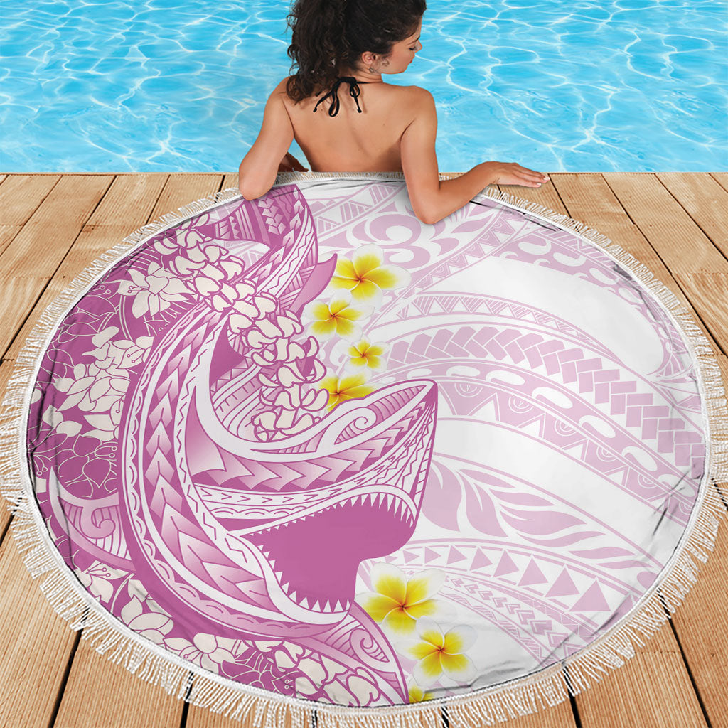 Purple Hawaii Shark Tattoo Beach Blanket Puakenikeni Lei Plumeria Polynesian Pattern