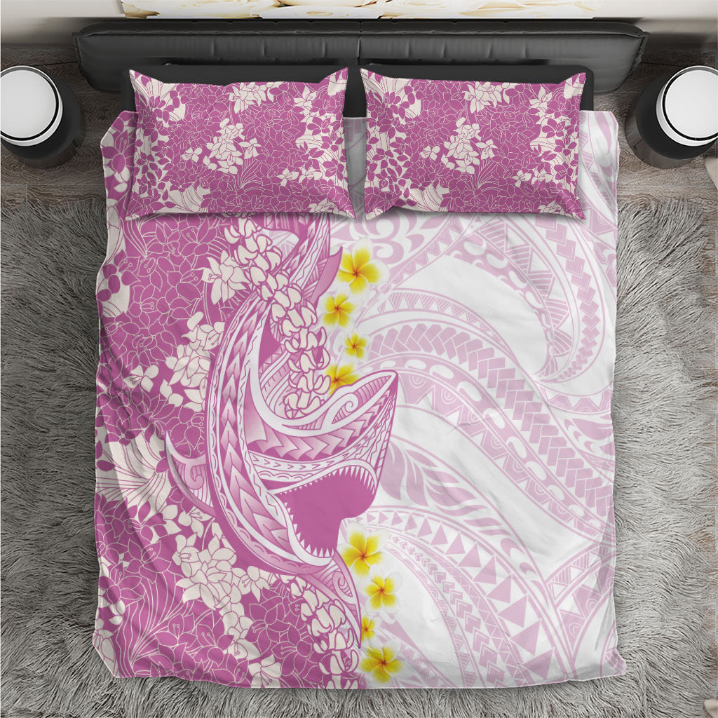Purple Hawaii Shark Tattoo Bedding Set Puakenikeni Lei Plumeria Polynesian Pattern LT14 Purple - Polynesian Pride