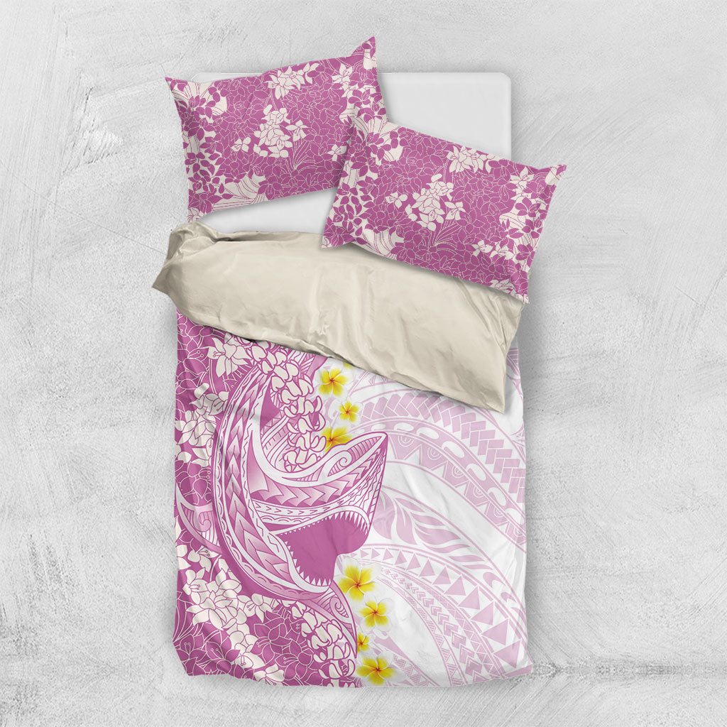Purple Hawaii Shark Tattoo Bedding Set Puakenikeni Lei Plumeria Polynesian Pattern LT14 US Twin 172cm x 218cm Purple - Polynesian Pride
