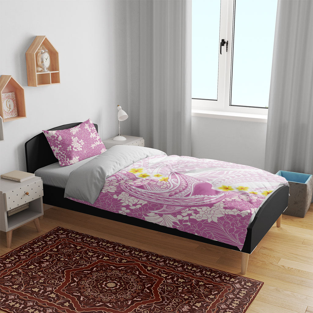 Purple Hawaii Shark Tattoo Bedding Set Puakenikeni Lei Plumeria Polynesian Pattern LT14 - Polynesian Pride