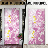 Purple Hawaii Shark Tattoo Door Cover Puakenikeni Lei Plumeria Polynesian Pattern