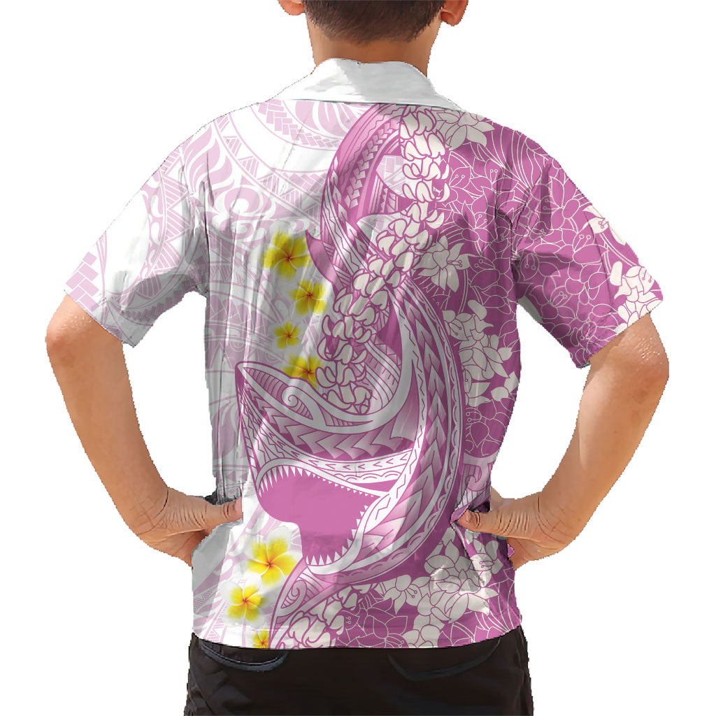 Purple Hawaii Shark Tattoo Family Matching Puletasi and Hawaiian Shirt Puakenikeni Lei Plumeria Polynesian Pattern LT14 - Polynesian Pride
