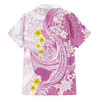 Purple Hawaii Shark Tattoo Family Matching Puletasi and Hawaiian Shirt Puakenikeni Lei Plumeria Polynesian Pattern LT14 - Polynesian Pride