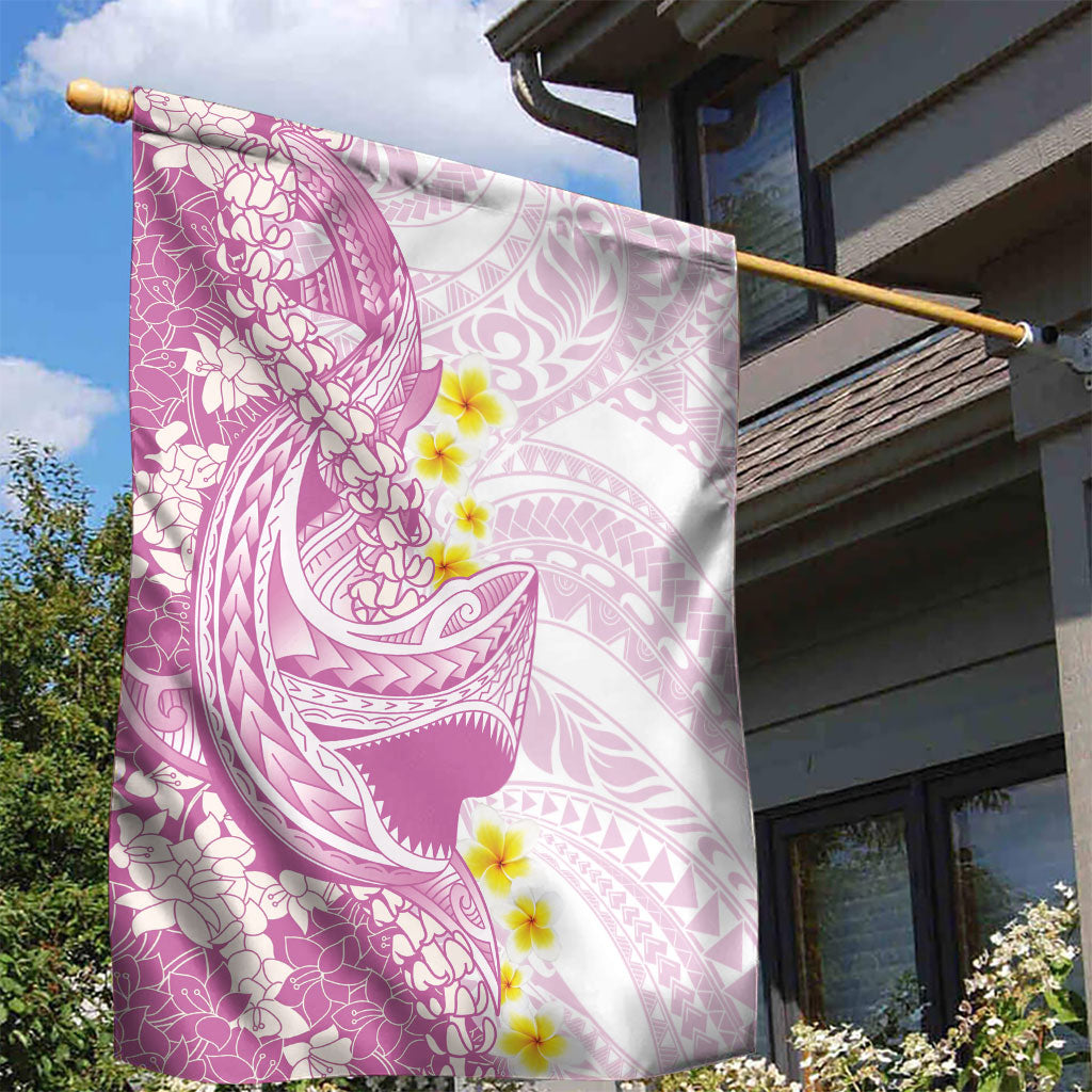 Purple Hawaii Shark Tattoo Garden Flag Puakenikeni Lei Plumeria Polynesian Pattern