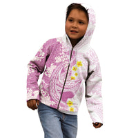 Purple Hawaii Shark Tattoo Kid Hoodie Puakenikeni Lei Plumeria Polynesian Pattern