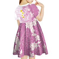 Purple Hawaii Shark Tattoo Kid Short Sleeve Dress Puakenikeni Lei Plumeria Polynesian Pattern LT14 - Polynesian Pride