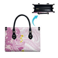 Purple Hawaii Shark Tattoo Leather Bag Puakenikeni Lei Plumeria Polynesian Pattern LT14 - Polynesian Pride