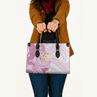 Purple Hawaii Shark Tattoo Leather Bag Puakenikeni Lei Plumeria Polynesian Pattern LT14 - Polynesian Pride