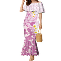 Purple Hawaii Shark Tattoo Mermaid Dress Puakenikeni Lei Plumeria Polynesian Pattern LT14 Women Purple - Polynesian Pride