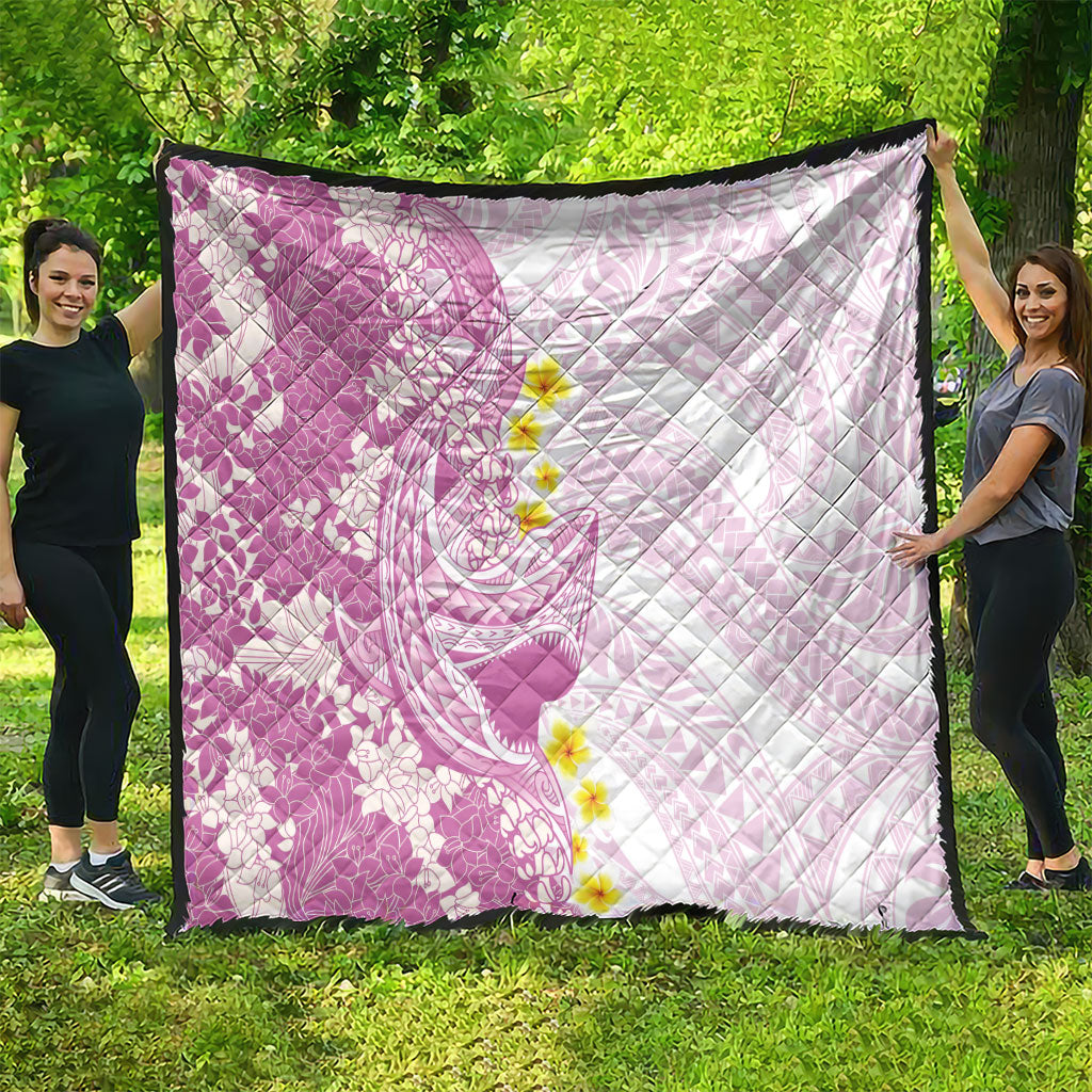 Purple Hawaii Shark Tattoo Quilt Puakenikeni Lei Plumeria Polynesian Pattern