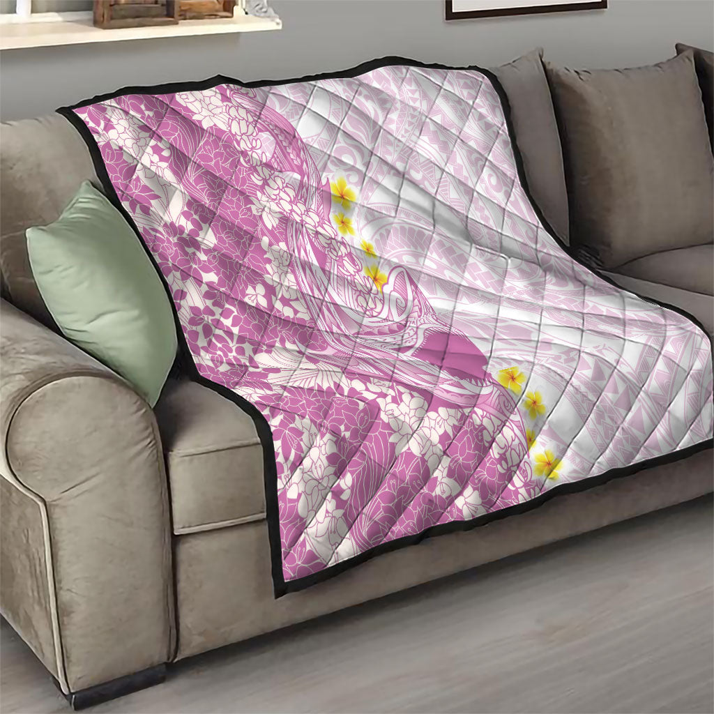 Purple Hawaii Shark Tattoo Quilt Puakenikeni Lei Plumeria Polynesian Pattern