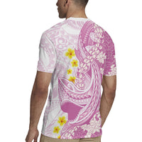 Purple Hawaii Shark Tattoo Rugby Jersey Puakenikeni Lei Plumeria Polynesian Pattern