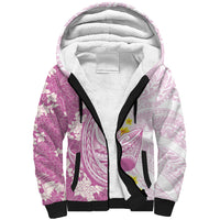 Purple Hawaii Shark Tattoo Sherpa Hoodie Puakenikeni Lei Plumeria Polynesian Pattern LT14 Unisex Purple - Polynesian Pride