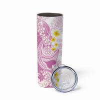 Purple Hawaii Shark Tattoo Skinny Tumbler Puakenikeni Lei Plumeria Polynesian Pattern LT14 - Polynesian Pride