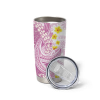 Purple Hawaii Shark Tattoo Tumbler Cup Puakenikeni Lei Plumeria Polynesian Pattern