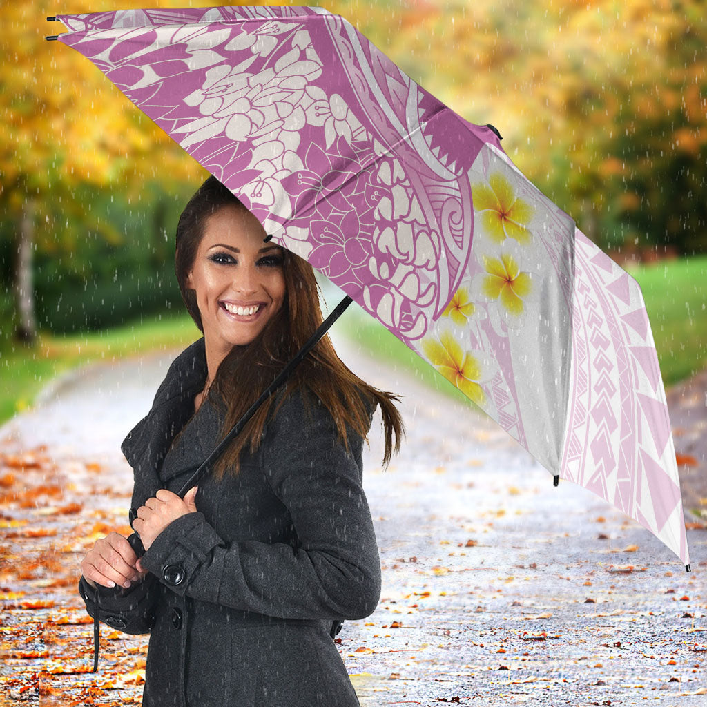 Purple Hawaii Shark Tattoo Umbrella Puakenikeni Lei Plumeria Polynesian Pattern LT14 - Polynesian Pride