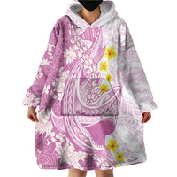 Purple Hawaii Shark Tattoo Wearable Blanket Hoodie Puakenikeni Lei Plumeria Polynesian Pattern LT14 - Polynesian Pride