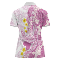 Purple Hawaii Shark Tattoo Women Polo Shirt Puakenikeni Lei Plumeria Polynesian Pattern LT14 - Polynesian Pride
