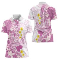 Purple Hawaii Shark Tattoo Women Polo Shirt Puakenikeni Lei Plumeria Polynesian Pattern LT14 - Polynesian Pride