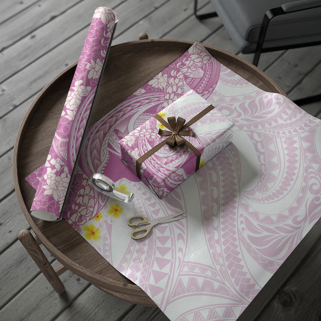 Purple Hawaii Shark Tattoo Wrapping Paper Puakenikeni Lei Plumeria Polynesian Pattern