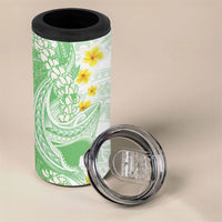 Green Hawaii Shark Tattoo 4 in 1 Can Cooler Tumbler Puakenikeni Lei Plumeria Polynesian Pattern LT14 - Polynesian Pride