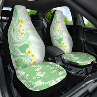Green Hawaii Shark Tattoo Car Seat Cover Puakenikeni Lei Plumeria Polynesian Pattern LT14 One Size Green - Polynesian Pride