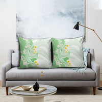 Green Hawaii Shark Tattoo Pillow Cover Puakenikeni Lei Plumeria Polynesian Pattern