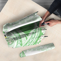 Green Hawaii Shark Tattoo Umbrella Puakenikeni Lei Plumeria Polynesian Pattern
