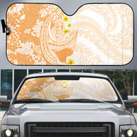 Orange Hawaii Shark Tattoo Auto Sun Shade Puakenikeni Lei Plumeria Polynesian Pattern