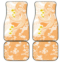 Orange Hawaii Shark Tattoo Car Mats Puakenikeni Lei Plumeria Polynesian Pattern