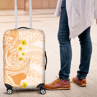 Orange Hawaii Shark Tattoo Luggage Cover Puakenikeni Lei Plumeria Polynesian Pattern