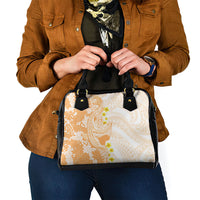 Orange Hawaii Shark Tattoo Shoulder Handbag Puakenikeni Lei Plumeria Polynesian Pattern