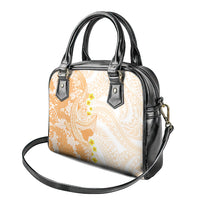 Orange Hawaii Shark Tattoo Shoulder Handbag Puakenikeni Lei Plumeria Polynesian Pattern