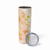 Orange Hawaii Shark Tattoo Skinny Tumbler Puakenikeni Lei Plumeria Polynesian Pattern LT14 - Polynesian Pride