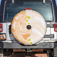 Orange Hawaii Shark Tattoo Spare Tire Cover Puakenikeni Lei Plumeria Polynesian Pattern