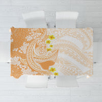 Orange Hawaii Shark Tattoo Tablecloth Puakenikeni Lei Plumeria Polynesian Pattern