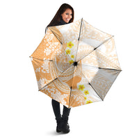 Orange Hawaii Shark Tattoo Umbrella Puakenikeni Lei Plumeria Polynesian Pattern