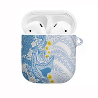 Blue Hawaii Shark Tattoo AirPods Case Puakenikeni Lei Plumeria Polynesian Pattern