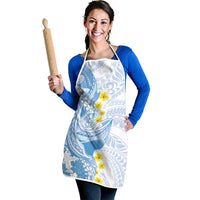 Blue Hawaii Shark Tattoo Apron Puakenikeni Lei Plumeria Polynesian Pattern