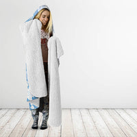 Blue Hawaii Shark Tattoo Hooded Blanket Puakenikeni Lei Plumeria Polynesian Pattern LT14 - Polynesian Pride