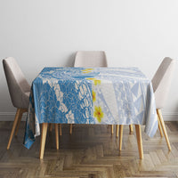 Blue Hawaii Shark Tattoo Tablecloth Puakenikeni Lei Plumeria Polynesian Pattern