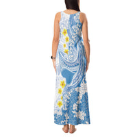 Blue Hawaii Shark Tattoo Tank Maxi Dress Puakenikeni Lei Plumeria Polynesian Pattern