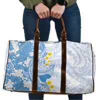 Blue Hawaii Shark Tattoo Travel Bag Puakenikeni Lei Plumeria Polynesian Pattern