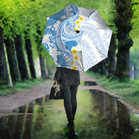 Blue Hawaii Shark Tattoo Umbrella Puakenikeni Lei Plumeria Polynesian Pattern