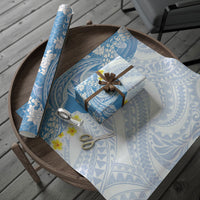 Blue Hawaii Shark Tattoo Wrapping Paper Puakenikeni Lei Plumeria Polynesian Pattern