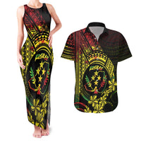 Reggae Kosrae Liberation Day Couples Matching Tank Maxi Dress and Hawaiian Shirt September 8 Polynesian Tattoo LT14 Reggae - Polynesian Pride